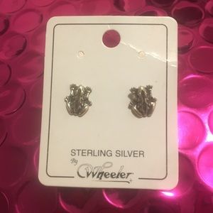 Sterling silver frog earrings